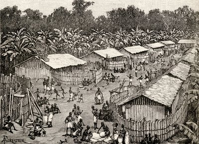 View of Utiri village, Tanzania, 1890 by Amedee Forestier